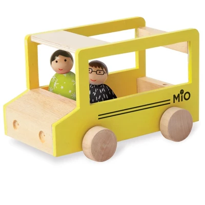 Manhattan Toy MiO School Bus + 2 People Modular Wooden Building Set Playset 4 Manhattan Toy MiO School Bus + 2 People Modular Wooden Building Set Playset - Image 2