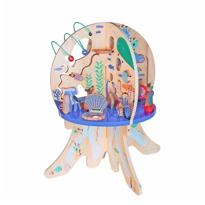 Manhattan Toy Deep Sea Adventure Wooden Toddler Activity Center With Clacking Clams, Spinning Gears, Gliders And Bead Runs 3 Manhattan Toy Deep Sea Adventure Wooden Toddler Activity Center With Clacking Clams, Spinning Gears, Gliders And Bead Runs - Image 2