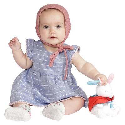 Manhattan Toy Fairytale Rabbit Plush Baby Travel Toy With Chime, Crinkle Ears And Teether Clip-on Attachment 4 Manhattan Toy Fairytale Rabbit Plush Baby Travel Toy With Chime, Crinkle Ears And Teether Clip-on Attachment - Image 2