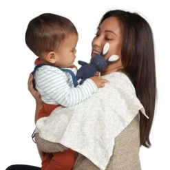 Manhattan Toy Embroidered Plush Bunny Baby Rattle + Soft Cotton Burp Cloth, 16 X 16 Inches -The Manhattan Toy Company GUEST 33228bbd c844 4648 a6ef 0218e869b38d