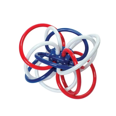 Manhattan Toy Winkel Red, White & Blue Rattle And Sensory Teether 3 Manhattan Toy Winkel Red, White & Blue Rattle And Sensory Teether