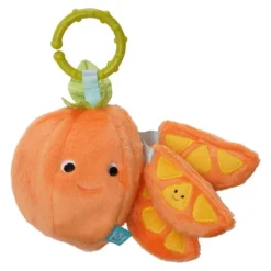 Manhattan Toy Mini-Apple Farm Orange Baby Travel Toy With Rattle, Squeaker, Crinkle Fabric & Teether Clip-on Attachment -The Manhattan Toy Company GUEST 5cb8fdad f9eb 41f3 96d8 aac34539fa79