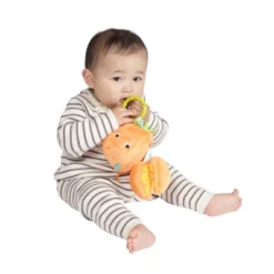 Manhattan Toy Mini-Apple Farm Orange Baby Travel Toy With Rattle, Squeaker, Crinkle Fabric & Teether Clip-on Attachment -The Manhattan Toy Company GUEST 68fafce0 7c14 40f0 8d55 780e2a9ebaf3