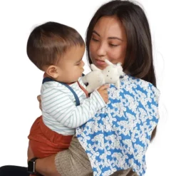 Manhattan Toy Embroidered Plush Goat Baby Rattle + Soft Cotton Burp Cloth, 16 X 16 Inches -The Manhattan Toy Company GUEST 7248a4a2 7422 4f0f beae 51ee9da871c0