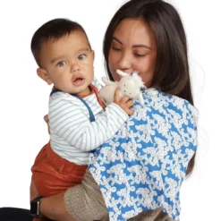 Manhattan Toy Embroidered Plush Goat Baby Rattle + Soft Cotton Burp Cloth, 16 X 16 Inches -The Manhattan Toy Company GUEST 7ba6c89d 3496 4ecc 962b 7f3d8c164b89