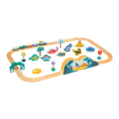 Manhattan Toy T-Rex Express 45-Piece Jurassic-Themed Wooden Toy Train Set For Toddlers 3 Years And Up 4 Manhattan Toy T-Rex Express 45-Piece Jurassic-Themed Wooden Toy Train Set For Toddlers 3 Years And Up - Image 2