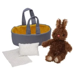 Manhattan Toy Moppettes Beau Bunny Stuffed Animal Nurturing Playset With Bunny Plush Toy, Fabric Bassinet, Blanket & Pillow -The Manhattan Toy Company GUEST ac8d0f5c 6b86 4499 b94e c94eac985843