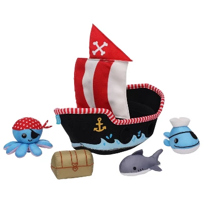 Manhattan Toy Neoprene Pirate Ship 5 Piece Floating Spill N Fill Bath Toy With Quick Dry Sponges And Squirt Toy 4 Manhattan Toy Neoprene Pirate Ship 5 Piece Floating Spill N Fill Bath Toy With Quick Dry Sponges And Squirt Toy - Image 2