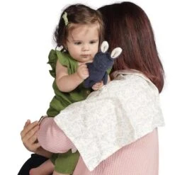 Manhattan Toy Embroidered Plush Bunny Baby Rattle + Soft Cotton Burp Cloth, 16 X 16 Inches -The Manhattan Toy Company GUEST db2fae97 ce17 420c 8b7c 36003c3be26a