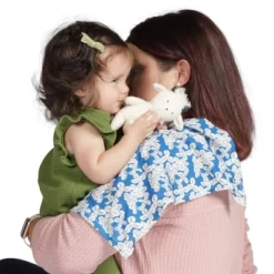 Manhattan Toy Embroidered Plush Goat Baby Rattle + Soft Cotton Burp Cloth, 16 X 16 Inches -The Manhattan Toy Company GUEST dfd26e41 4883 44fd a462 1e38771cef2d